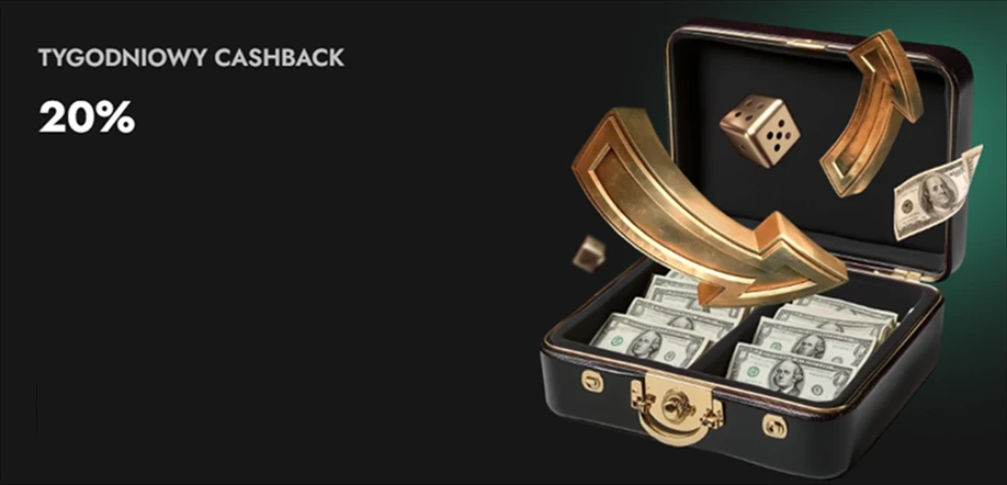 Cotygodniowy cashback 20% z walizką pełną gotówki